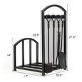 thumbnail image 2 of Costway Firewood Log Rack with 4 Tools Set Firewood Holders for Fireplace Indoor Outdoor, 2 of 10