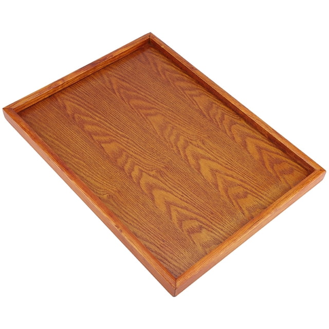 Greensen Rectangle Wooden Tea Tray Serving Table Plate Snacks Food Storage Dish for Hotel Home. A rectangular wooden tea tray with a smooth surface and visible wood grain texture. Ideal for serving tea, coffee, snacks, and drinks, suitable for indoor and outdoor use as outdoor dinnerware or a serving plate. Lightweight and easy to clean.