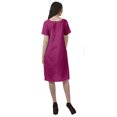 thumbnail image 3 of Moomaya Robes Tuniques Unies Femmes Ligne A Manches Courtes Robe Droite Décontractée, 3 of 6