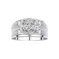 thumbnail image 1 of RYLOS Men's Rings Sterling Silver Rings Classic Designer Style 8X6MM Oval Gemstone &  Diamond Ring White Topaz April Birthstone Rings For Men,  Size 13, 1 of 7