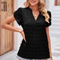 thumbnail image 5 of Timegard Womens Tops Flowy V Neck Petal Short Sleeve Ruched Loose Casual Lightweight Tops Summer Beach, 5 of 5