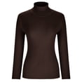 thumbnail image 4 of Aqestyerly Chandails à Col Montant pour Femmes Mode Femmes Uni Manches Longues Chandail Col Roulé Décontracté Hauts HWRETIE, 4 of 8