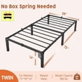 thumbnail image 4 of Ourlova 14 Inch Twin Bed Frame Heavy Duty Metal Platform Bed Frame with Durable Iron Slat Support and Legs No Box Spring Required No Screws Needed Support Up to 800 Lbs, 4 of 6