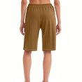 thumbnail image 3 of Plebaso Knee Length Shorts for Women Drawstring Lounge Long Shorts Summer Athletic Shorts with Pockets, 3 of 4