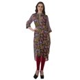 thumbnail image 3 of Moomaya Tunique en Coton à Manches Retroussables pour Femmes Kurti Imprimé Longueur Genou Kurta d'Été, 3 of 6