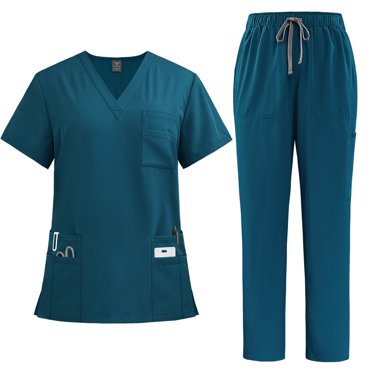LYMAYTER Uniformes d'Infirmière à Col en V pour Femmes Haut Confortable et Jogger Uniforme Médical pour S-TTG