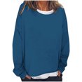thumbnail image 1 of Timegard Hauts pour Femmes à Épaules Tombantes, Col Ras du Cou, Chandail Ample, Hauts d'Automne Décontractés à Manches Longues, Blouse Confortable, 1 of 5