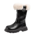 thumbnail image 1 of Girls Winter Solid Color Side Zip Thigh High Boots Warm Data Boots, 1 of 1