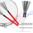 thumbnail image 4 of ZLight 2 Pieces Drum Brush Practicing Prop High-carbon Steel Firm Structure Cajon Stick Professional Instrument Supplies Sticks Red 1Set, 4 of 6