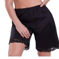thumbnail image 2 of Short de Sommeil en Satin pour Femmes, Confortable et Décontracté, Ourlet en Dentelle, Uni, Dentelle, 2 of 2