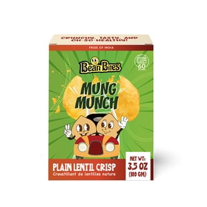 Bean Bites | Mung Lentil Crisp de Munch 3.53 oz (100 g)= Bites à croûte ronde== Savorie classique== Crackers végétaliens à base de plantes, snack santé sans gluten, chips kéto par Pride of India