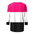 thumbnail image 5 of CEHVOM T-shirt Mode Imprimé pour Femmes Manches 3/4 Blouse Col Rond Hauts Décontractés Liquidation, 5 of 5