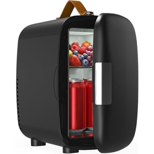 FANSEXPERT Réfrigérateur cosmétique, Portable Mini Réfrigérateur pour les boissons de soins, 4L/6 peut brancher le refroidisseur électrique & Plus chaud, AC/DC Réfrigérateur pour chambre à coucher