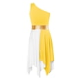 thumbnail image 2 of Yartina Robe de Danse Asymétrique pour Filles, Tunique de Prière Lituricale, Jaune 8, 2 of 5