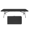 thumbnail image 1 of Newest 8ft Folding Table, Portable Plastic Table for Camping, Picnics, Parties, High Load Bearing Foldable Table Black, 1 of 6