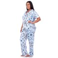 thumbnail image 3 of White Mark Women's Tropical Short Sleeve Button-Down Pajama Set, 3 of 6