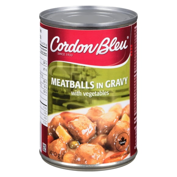 Cordon Bleu Meatballs in Gravy with Vegetables