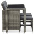 thumbnail image 4 of vidaXL 5 Piece Outdoor Dining Set with Cushions Poly Rattan Grey, 4 of 12