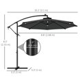 thumbnail image 3 of Outsunny 8.8FT Patio Umbrella, Garden Parasol w/ LED Lights, Grey, 3 of 10
