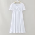 thumbnail image 2 of WEIYLL Dresses for Girls Kids Toddler Solid Color Spring Ruffle Short Sleeve Princess Sleepwear White Dress 3-4 Years, 2 of 8