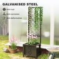 thumbnail image 4 of Outsunny Metal Planter Box Galvanized Planter with Trellis, Drainage Holes, 4 of 9