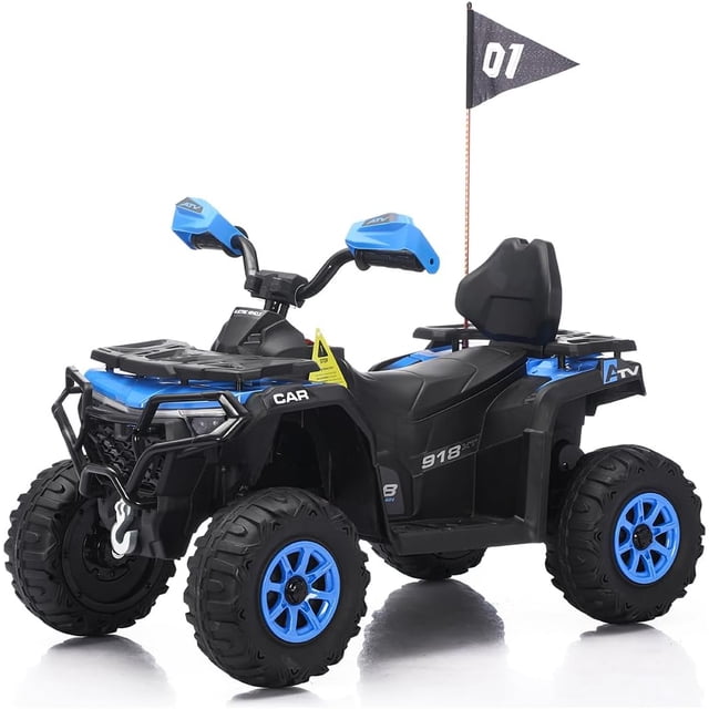 Electric Ride on ATV Car for Kids 3-8 Years, Remote Control, Spring Suspension, Bluetooth, Music, Early Education, for Toddlers & Big Kids