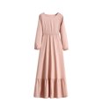 thumbnail image 1 of Gspmoly Robe pour Femmes, Robe Décontractée Mode pour Femmes à Col Rond à Manches Longues, Robe Longue à Taille, Robes d'Été pour Femmes, Cadeaux de Vacances, 1 of 7