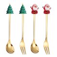 thumbnail image 3 of Meitianfacai Spoon And Fork Set Spoon-Fork Combo Set, 4PCS Stainless Steel Christmas Spoon Gift Set Dessert Spoon Fork Coffee Spoon Christmas Pendant Spoon Tableware Set, 3 of 7
