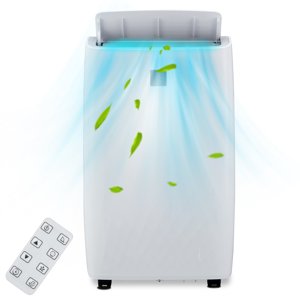 14,000 BTU petit Air Conditionneur portatif Air Conditionneurs pour chambres jusqu'à 750 - Oui. 3-In-1 AC Unité avec mode sommeil, ventilateur à balançoire, 24H Chronomètre, télécommande, kit de fenêtre, blanc