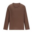 thumbnail image 4 of Yuyuzo Long Sleeve Shirts for Men Spring Fall Loose Casual V Neck Lightweight Solid Color Tee Tops, 4 of 6