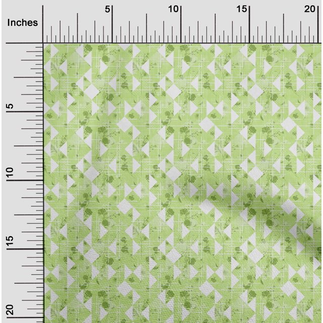 oneOone Viscose Jersey Light Green Fabric Texture & Triangle Geometric Craft Projects Decor Fabric Printed By The Yard 60 Inch Wide