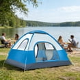 thumbnail image 1 of EGNMCR Tente de Camping et de Randonnée Automatique pour 3 à 4 Personnes, Portable, Instantanée, Imperméable, avec Sac de Rangement, Légère, Idéale pour la Randonnée, la Plage et les Pique-Niques. Toile en Polyester., 1 of 6