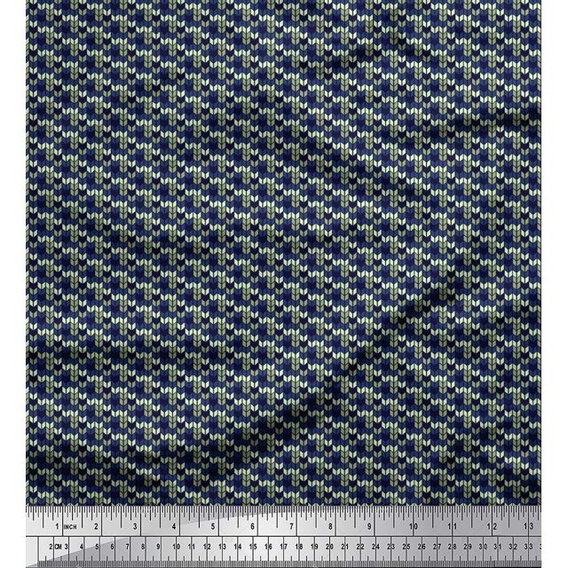 Soimoi Poly Georgette Fabric Herringbone Shirting Print Fabric by The Yard 52 Inch Wide