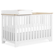 Dream On Me Orion 5-in-1 Convertible Crib with Removable Changing Tray, Vintage White Oak