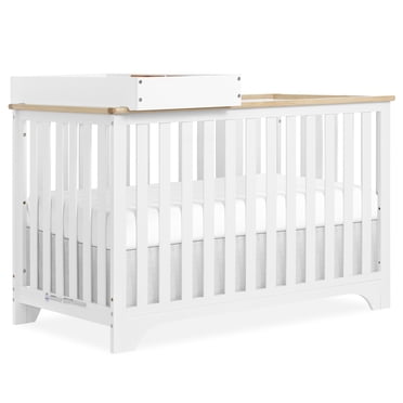 Dream On Me Orion 5-in-1 Convertible Crib with Removable Changing Tray, Vintage White Oak