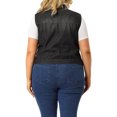 thumbnail image 3 of GRACE & GRANDEUR Veste Sans Manches en Denim Style Camionneur à Fermeture Éclair devant pour Femme Grande Taille, 3 of 6