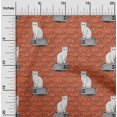 thumbnail image 2 of oneOone Polyester Spandex Orange Fabric Animal Cat With Text Texture Fabric For Sewing Printed Craft Fabric By The Yard 56 Inch Wide, 2 of 4