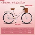 thumbnail image 3 of Gymax 26-Inch Beach Cruiser Bike w/Adjustable Seat Woven Basket & Rear Rack Pink, 3 of 9