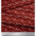 thumbnail image 3 of Soimoi Red Poly Georgette Fabric Swirl Abstract Fabric Prints By Yard 52 Inch Wide, 3 of 3