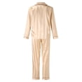 thumbnail image 4 of AherBiu Womens Pajama Sets Long Sleeve Button down Shirts with Pjs Pants Striped Loungewear Set Outfits, 4 of 5