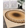 thumbnail image 3 of Ahgly Tapis Rectangulaire Lavable en Machine Intérieur Transitionnel Marron Or, 5 Pieds x 7 Pieds, 3 of 7