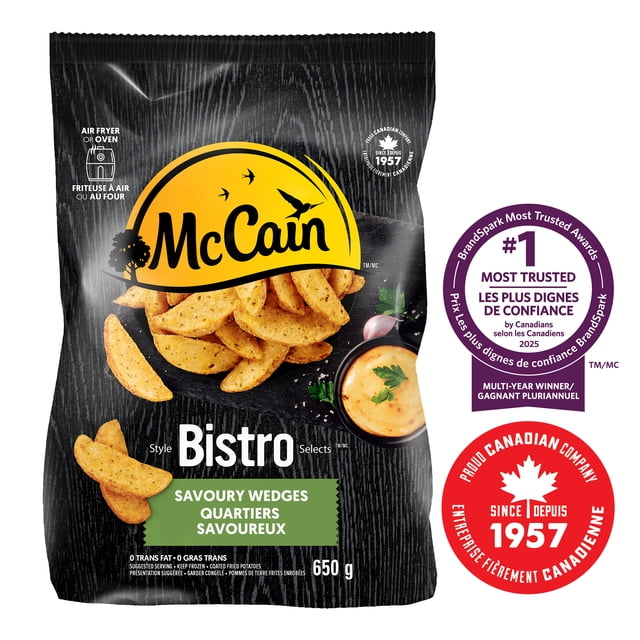 McCain® Bistro Selects™ Savoury Wedges, Made in Canada from domestic and imported ingredients, 650g