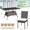 thumbnail image 3 of Costway 10 PCS Patio Rattan Dining Set Glass Table High Back Chair Garden Deck Mix Brown, 3 of 10