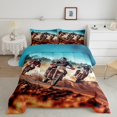 thumbnail image 2 of Erosebridal 3D Dirt Bike Bedding Full Comforter Set, Motocross Motorcycle Rider Down Comforter, Extreme Sports Room Decor , Reversible 3pcs, 2 of 8