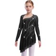 thumbnail image 1 of RUNQHUI Robe de Patinage Artistique à Manches Longues pour Filles, Dos Nu Scintillant, Danse Lyrique Moderne, Noir 16, 1 of 5