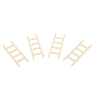 Minkissy 4Pcs Échelles en bois Forme d'échelle Modèle intérieur brun clair
