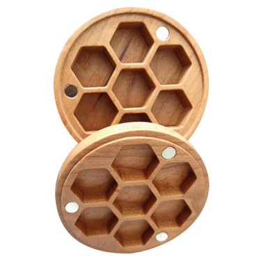 Wooden Dice Tray Hexagon Slot Magnetic Dice Tray Dice Storage Tray with Lid