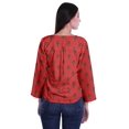 thumbnail image 4 of Moomaya Haut à Manches Longues Imprimé avec Patte de Boutonnage, Col Rond, Tunique d'Été Décontractée pour Femme, 4 of 5