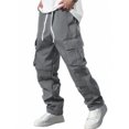 thumbnail image 2 of Men's Casual Cargo Joggers with Elastic Drawstring Waist and Multiple Utility Pockets for Everyday Comfort and Versatile Wear, 2 of 4