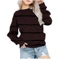 thumbnail image 1 of Yuyuzo Chandails en Molleton pour Filles Tout-Petits Col Rond Manches Longues Décontracté Confortable Rayé Pull d'Automne pour Bébé Fille, 1 of 5